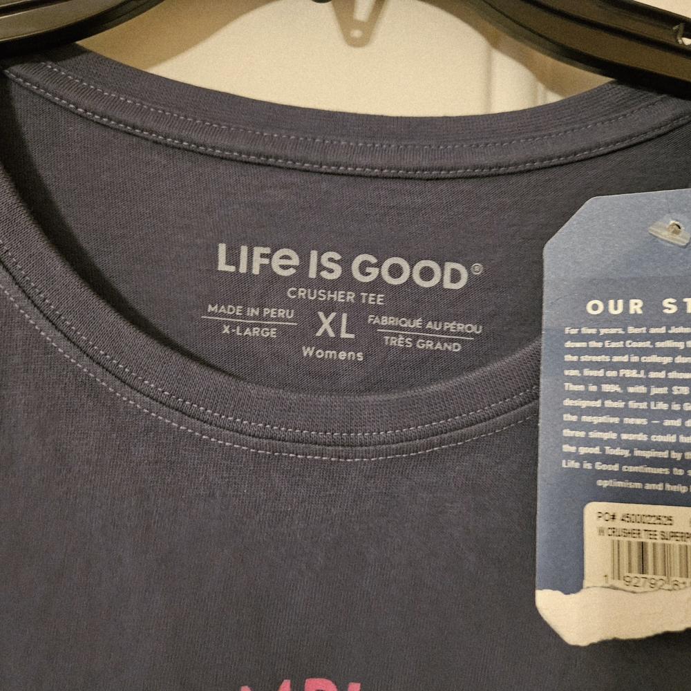 Life is Good Blue Graphic T-Shirt - Picture 5 of 10